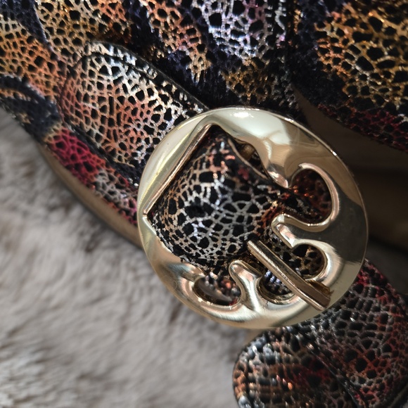 Alegria Size Euro-39 Multi Color Metalic Maryjane Wedge Mule/Clog Slip On - Picture 5 of 9